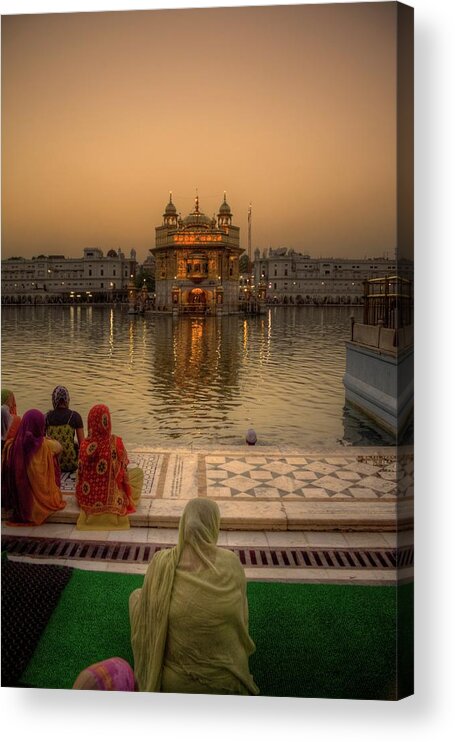 Three Quarter Length Acrylic Print featuring the photograph Devotees At Golden Temple by Tushar Firan Photography