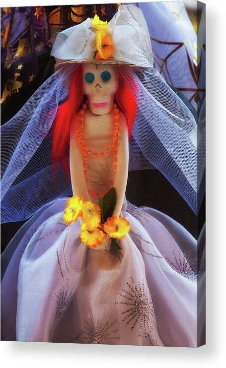 Dia De Los Muertos Acrylic Print featuring the photograph Dia De Los Muertos Spooky Candy Catrina by Tatiana Travelways