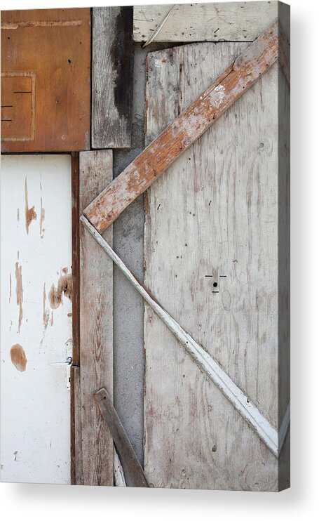 Shadow Acrylic Print featuring the photograph Different Pieces Of Wood Used To Board by Halfdark