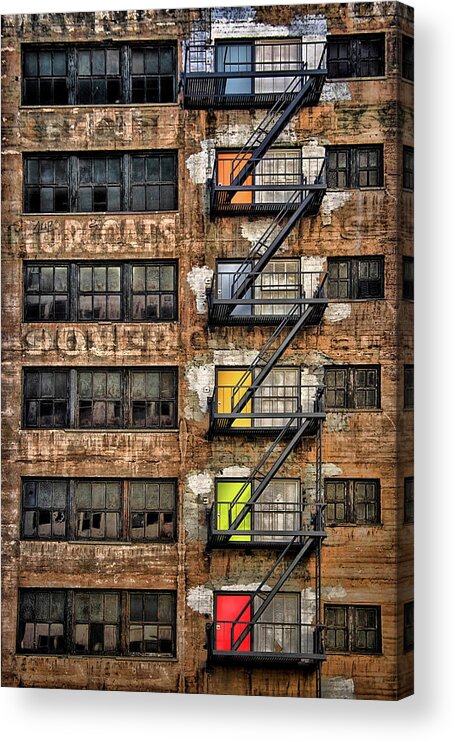 Ladders Acrylic Print featuring the photograph Downtown Los Angeles by Roxana Labagnara