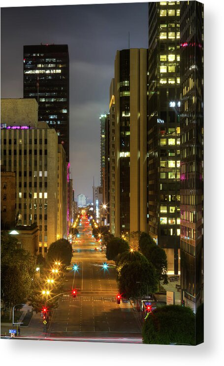 Built Structure Acrylic Print featuring the photograph Downtown Of Los Angeles Streets by Shabdro Photo