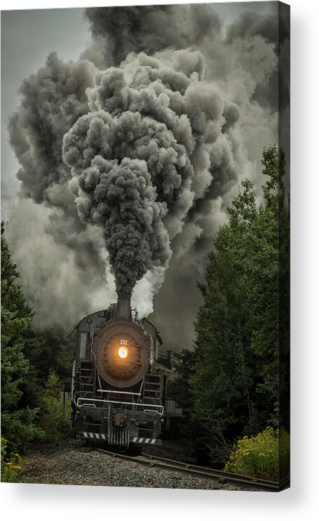Railroad Acrylic Print featuring the photograph Duluth Missabe and Iron Range 332 steam locomotive 1 by Jim Pearson