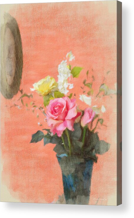 Roses Acrylic Print featuring the photograph Early Summer Bouquet by Diane Lindon Coy