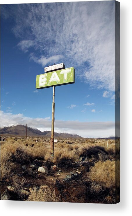 Diner Acrylic Print featuring the photograph Eat Sign by Ann Cutting