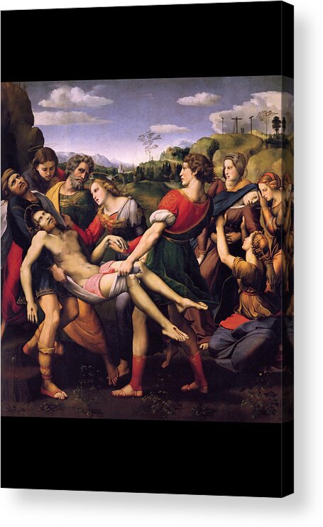 Christ Acrylic Print featuring the painting Entombment of Christ by Raffaello Sanzio da Urbino