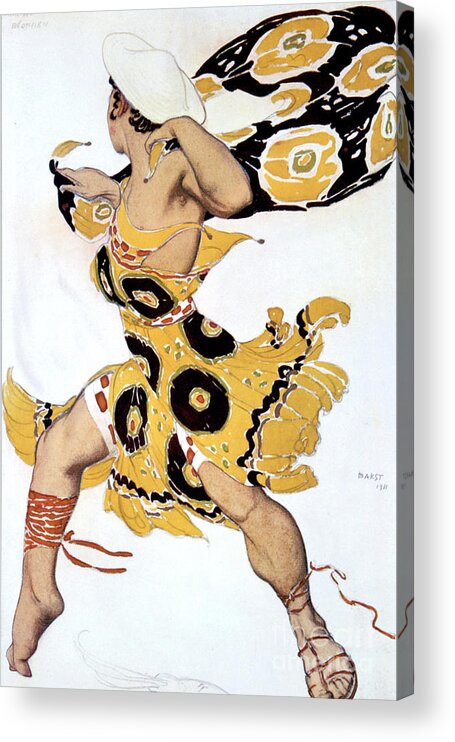 Ballet Dancer Acrylic Print featuring the drawing Ephebe, Costume Design For A Ballets by Print Collector