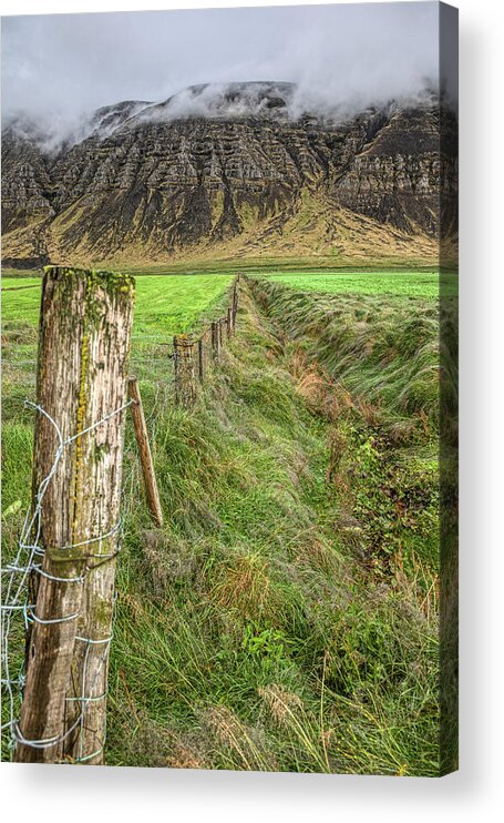 Iceland Acrylic Print featuring the photograph Fence of Iceland by David Letts