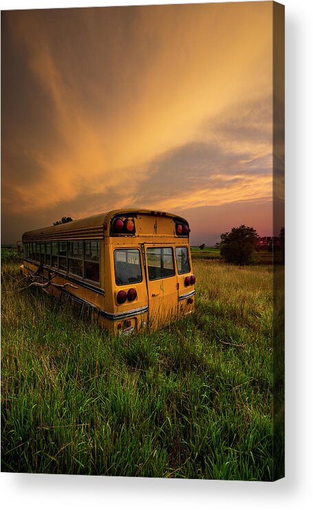 School Bus Acrylic Print featuring the photograph Final Stop by Aaron J Groen