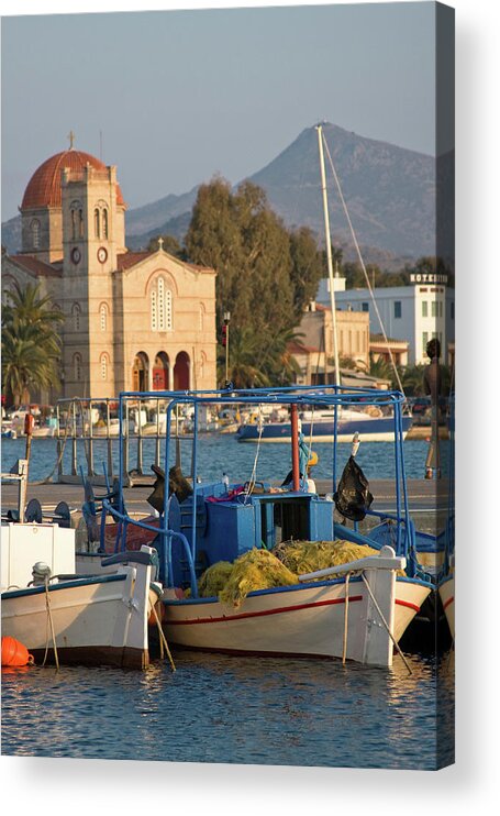 Aegina Acrylic Print featuring the photograph Fishing On Aegina by Bopyd
