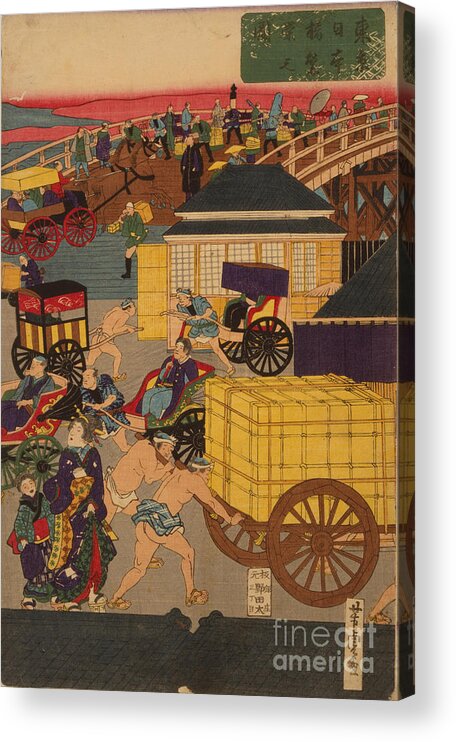 Art Acrylic Print featuring the drawing Flourishing Nihonbashi Section by Heritage Images