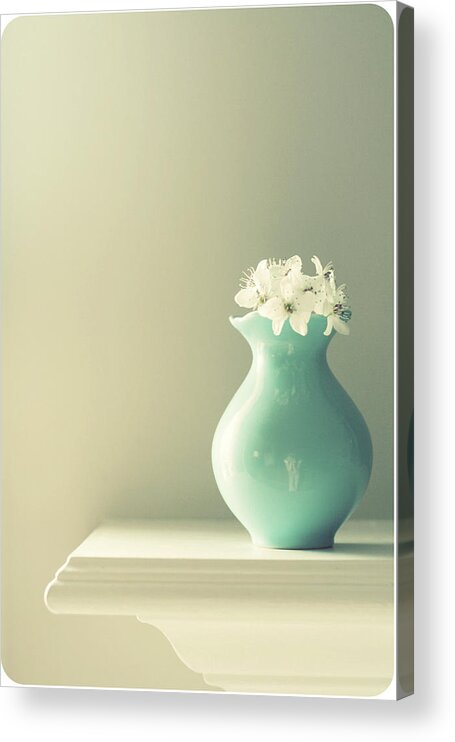 Vase Acrylic Print featuring the photograph Flowers In Vase by Photography By Tera Fraley
