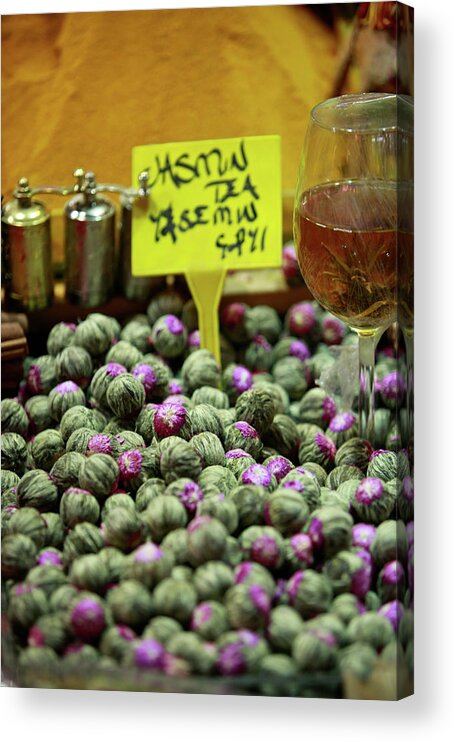 Istanbul Acrylic Print featuring the photograph Fresh Jasmine Tea For Sale by Www.ingetjetadros.com ©ingetje Tadros