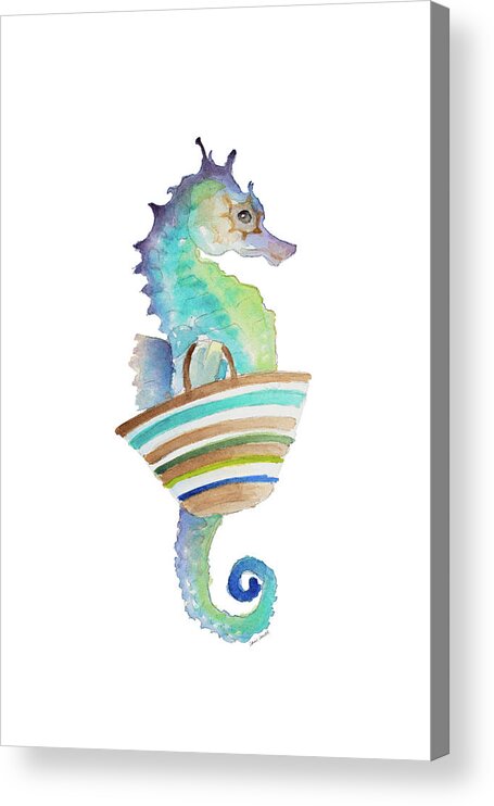 Grab Acrylic Print featuring the painting Grab Your Beach Bag II by Lanie Loreth