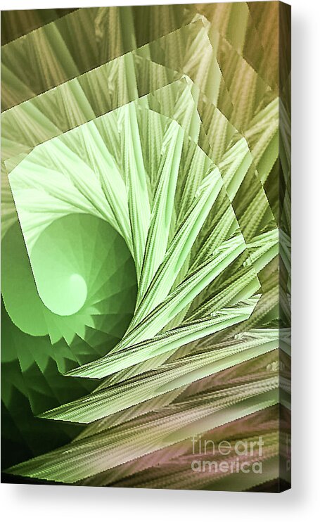 Seashell Acrylic Print featuring the digital art Green Seashell by Toni Somes