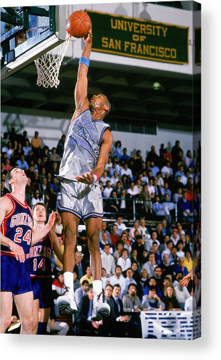 1980-1989 Acrylic Print featuring the photograph Hank Gathers - Loyola Marymount Lions by Stephen Dunn