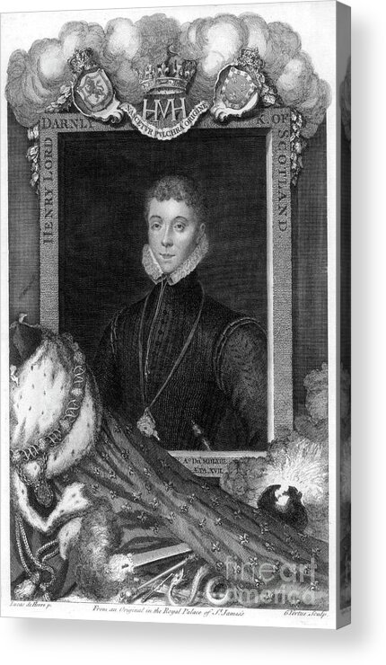 Engraving Acrylic Print featuring the drawing Henry Stewart, Lord Darnley, King by Print Collector