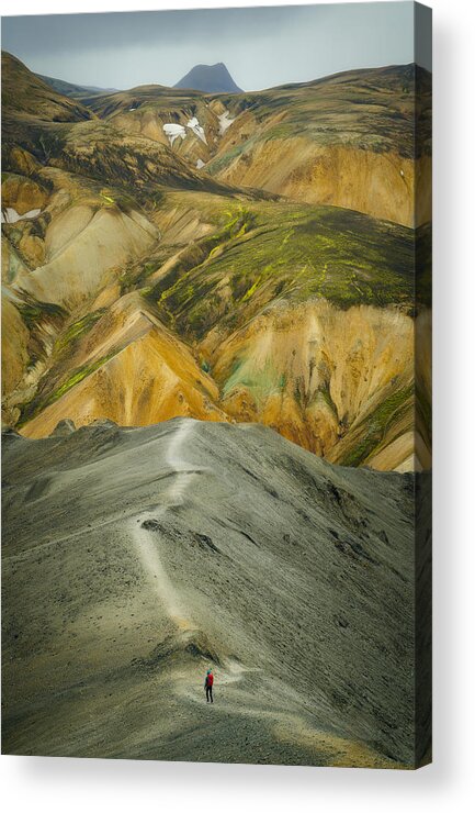 Iceland Acrylic Print featuring the photograph Hiking In The Highlands by Ionut Petrea