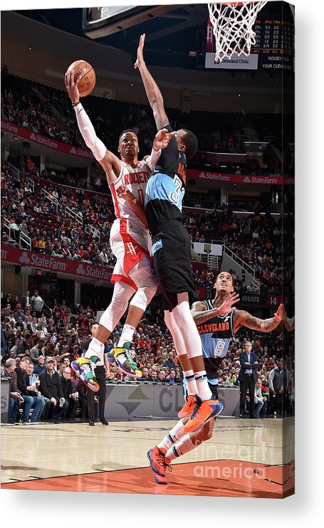 Russell Westbrook Acrylic Print featuring the photograph Houston Rockets V Cleveland Cavaliers by David Liam Kyle