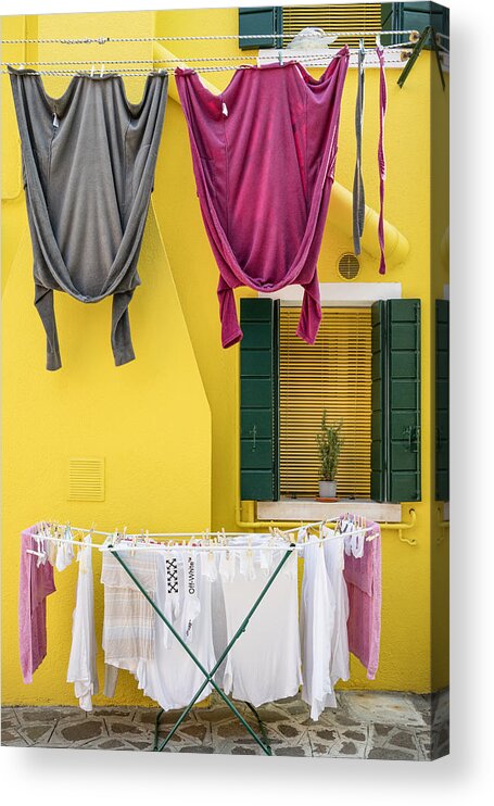 Facade Acrylic Print featuring the photograph Hung Out To Dry by Linda Wride