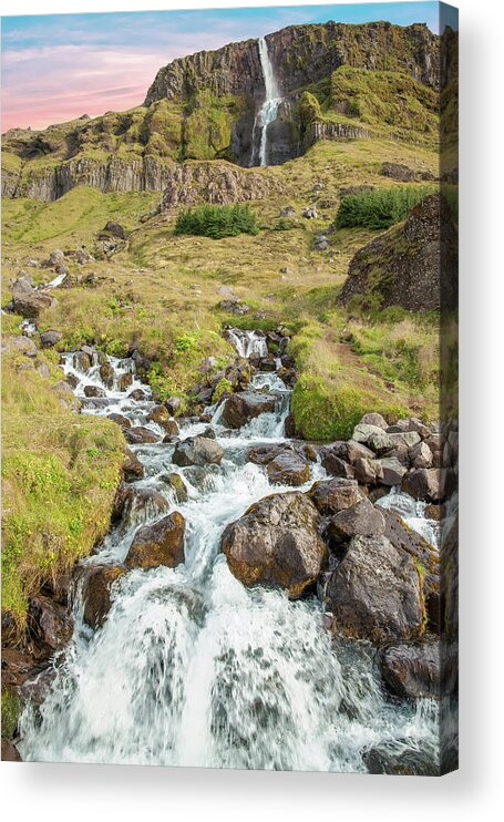 Iceland Acrylic Print featuring the photograph Iceland Waterfall by David Letts