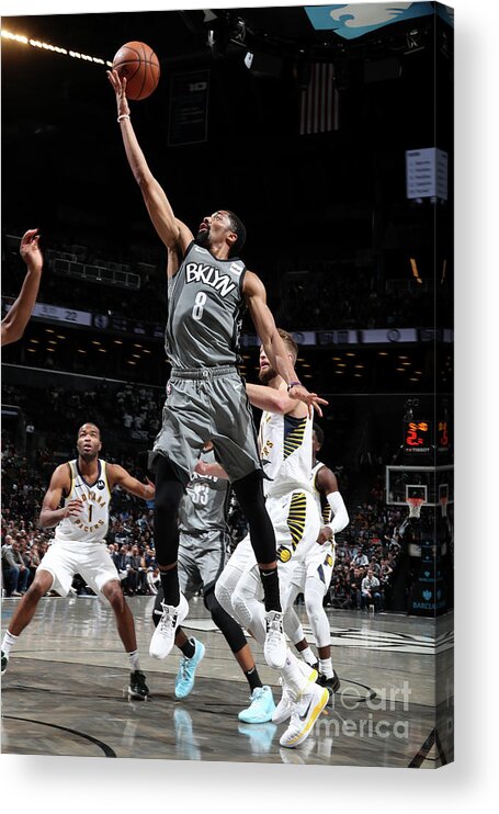 Nba Pro Basketball Acrylic Print featuring the photograph Indiana Pacers V Brooklyn Nets by Nathaniel S. Butler