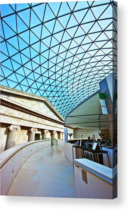 Ceiling Acrylic Print featuring the photograph Interior Of The Great Court, British by Gonzalo Azumendi