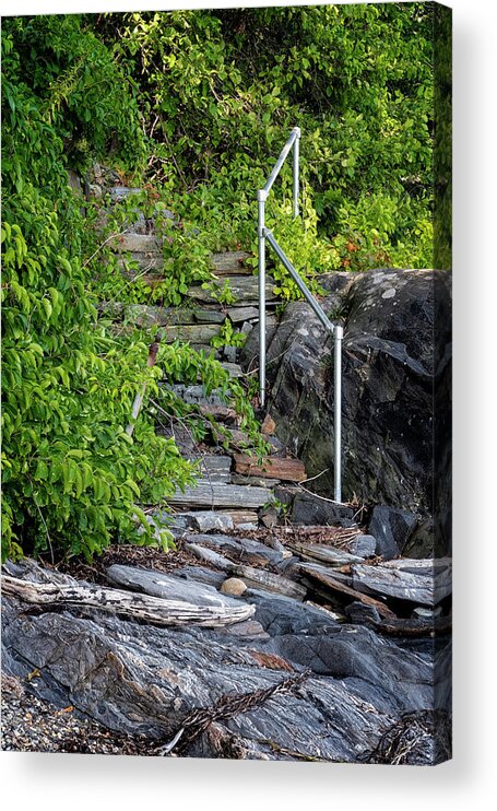 South Freeport Harbor Maine Acrylic Print featuring the photograph Island Steps by Tom Singleton