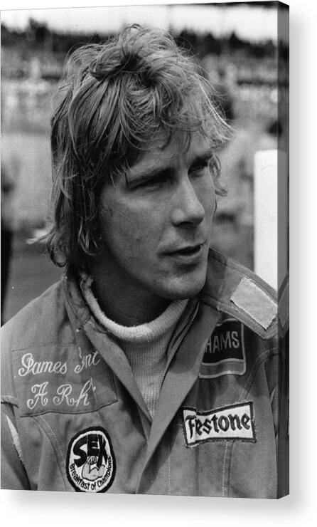 People Acrylic Print featuring the photograph James Hunt by Evening Standard