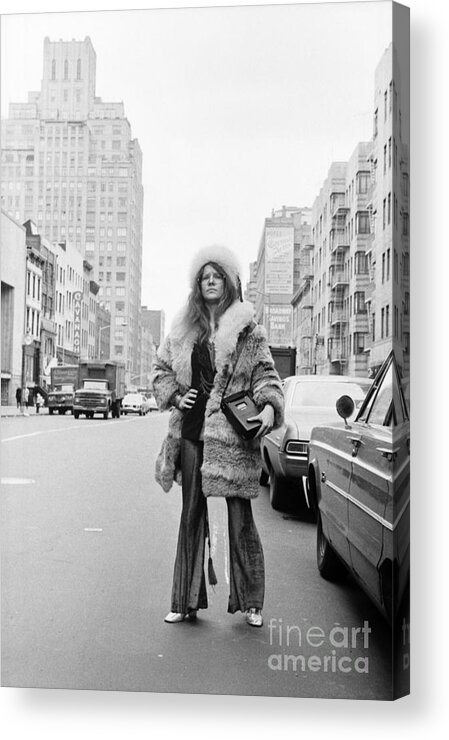 Singer Acrylic Print featuring the photograph Janis Joplin At The Hotel Chelsea by The Estate Of David Gahr