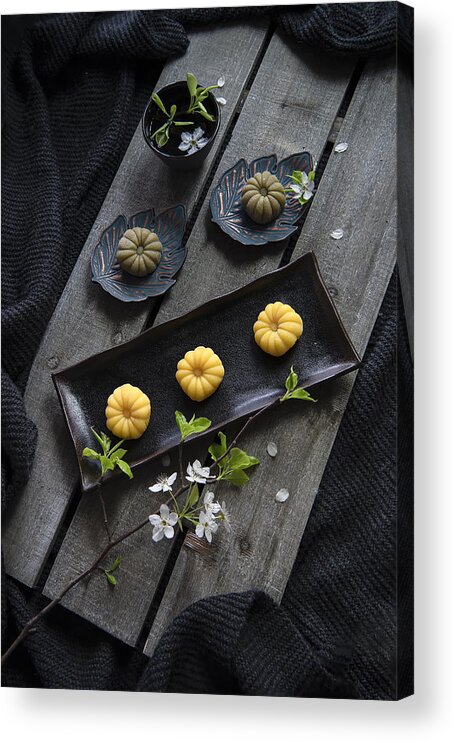 Japanese Acrylic Print featuring the photograph Japanese Rice Cake by Catherine W.