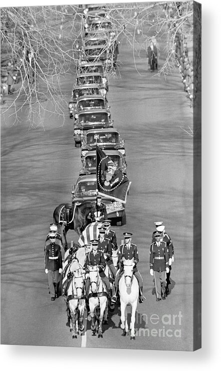 Horse Acrylic Print featuring the photograph Kennedy Caisson Leading Funeral by Bettmann