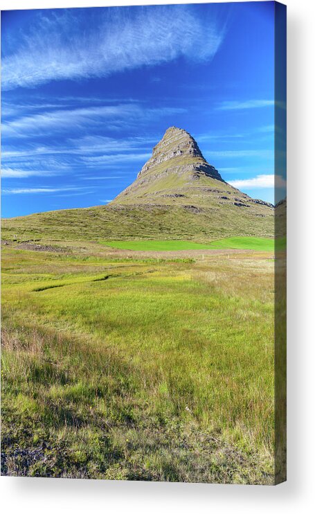Nature Acrylic Print featuring the photograph Kirkjufell Mountain - P by W Chris Fooshee