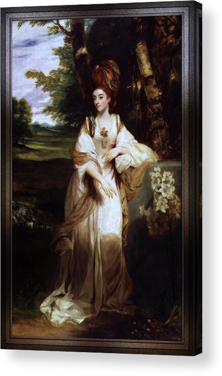 Lady Bampfylde Acrylic Print featuring the painting Lady Bampfylde by Joshua Reynolds by Rolando Burbon