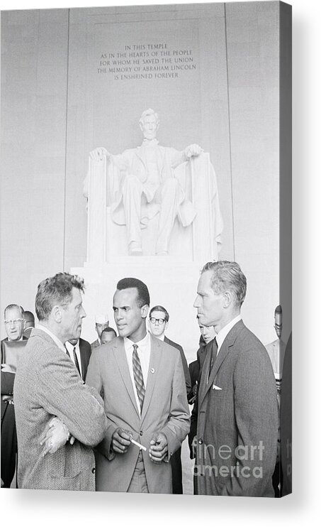 Singer Acrylic Print featuring the photograph Lancaster, Belafonte, And Heston by Bettmann