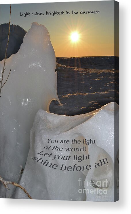  Acrylic Print featuring the mixed media Light of the World by Lori Tondini
