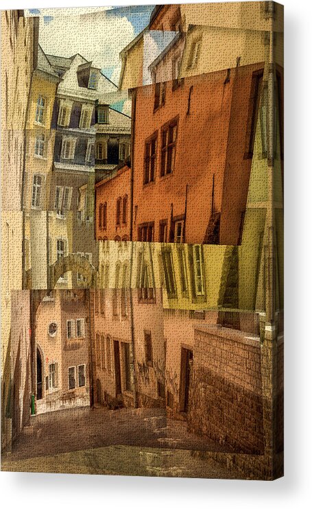 Collage Acrylic Print featuring the photograph Light Rain In The City by Brig Barkow