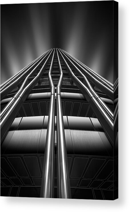 Fineart Acrylic Print featuring the photograph Lines On The Skyscraper by Juan Lpez Ruiz