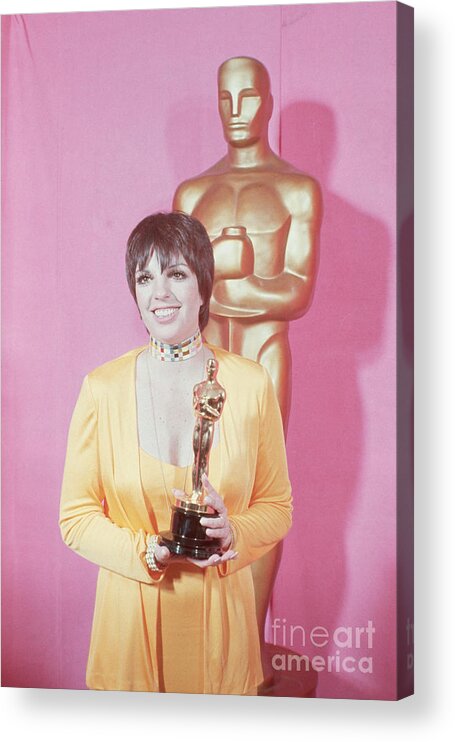 People Acrylic Print featuring the photograph Liza Minneli Holds Her Oscar, Smiling by Bettmann
