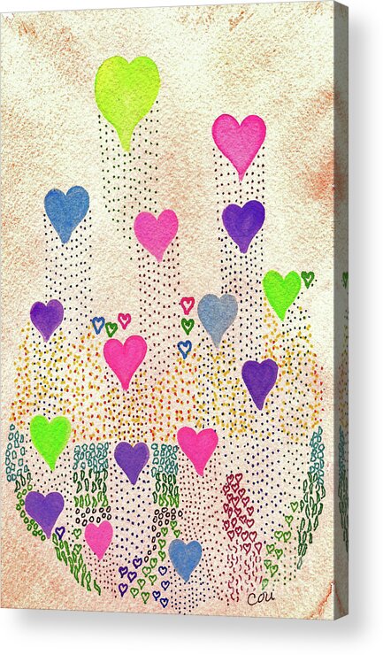 Love Garden Acrylic Print featuring the digital art Love Garden by Corinne Carroll
