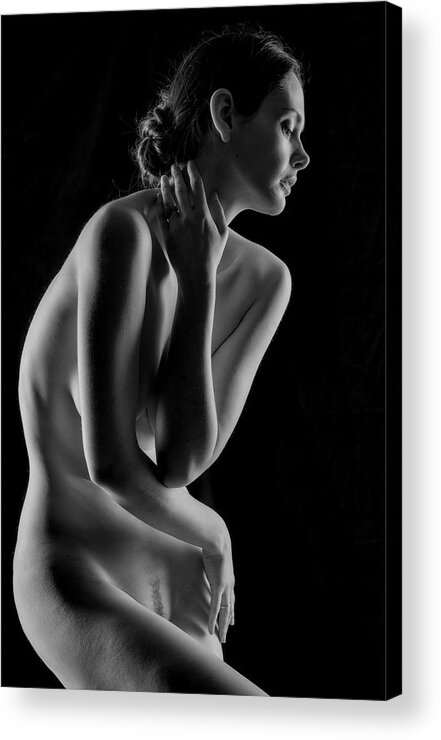 Low Key Acrylic Print featuring the photograph Low Key Nude 3 by Colin Dixon