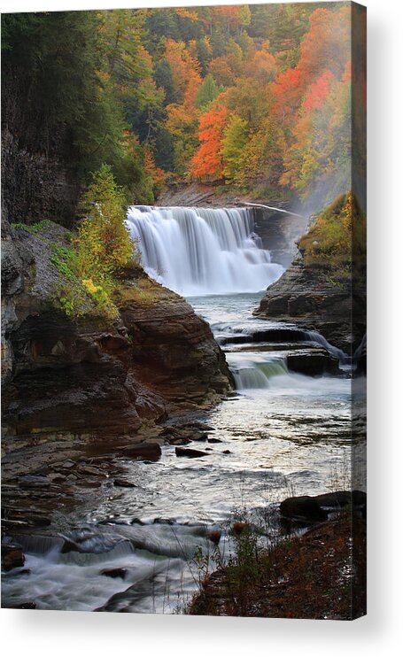 Tranquility Acrylic Print featuring the photograph Lower Falls Of The Genesse River by Image Courtesy Of Jeffrey D. Walters