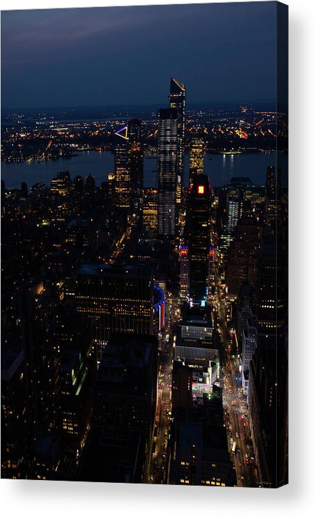 Chrysler Building Acrylic Print featuring the photograph Madison Square Garden at Night by Crystal Wightman