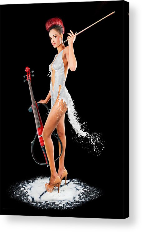 #liquid Acrylic Print featuring the photograph Maestro Milk Dress by Stanislav Pokhodilo