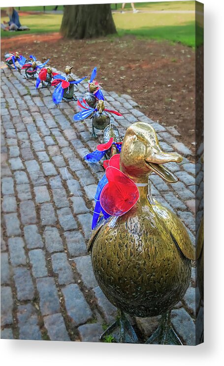 Boston Acrylic Print featuring the photograph Make Way for the 4th by Sylvia J Zarco