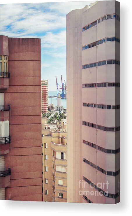 Street Acrylic Print featuring the photograph Malaga port and light house by Ariadna De Raadt
