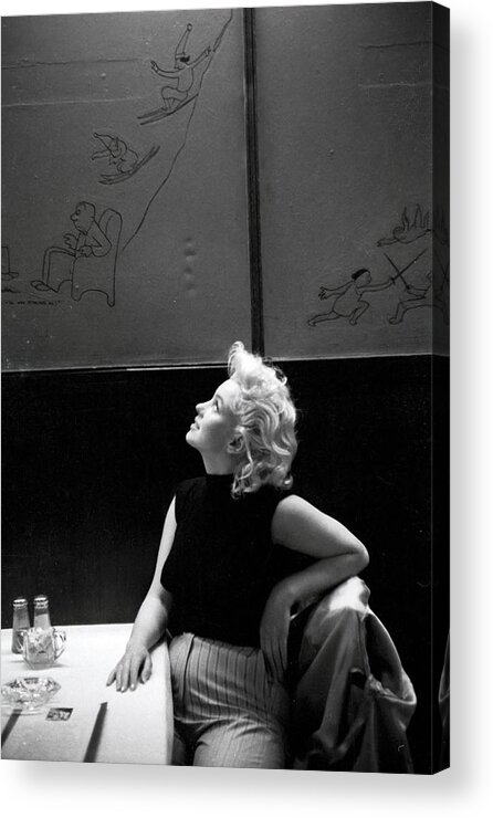 Marilyn Monroe Acrylic Print featuring the photograph Marilyn Candid Moment by Michael Ochs Archives