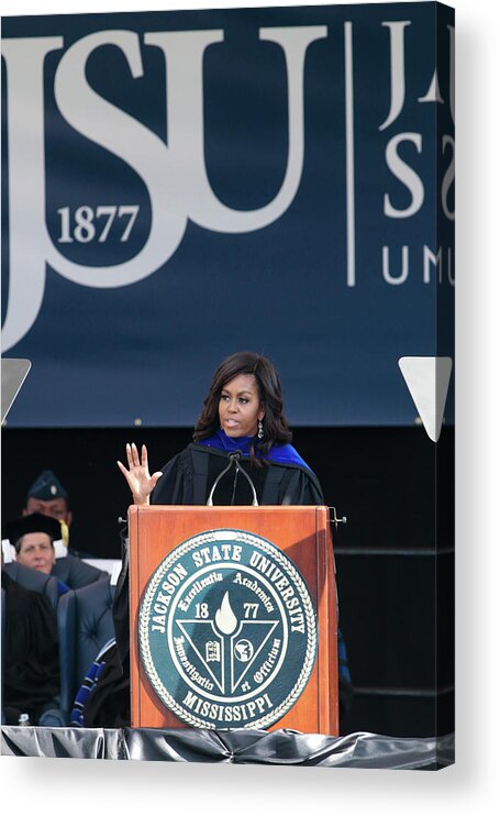 Education Acrylic Print featuring the photograph Michelle Obama Speaks At The 2016 Jsu by Jackson State University