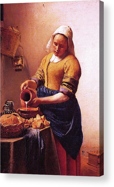Renaissance Acrylic Print featuring the painting Milk maid by Johannes Vermeer