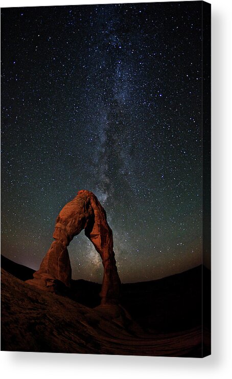 Scenics Acrylic Print featuring the photograph Milky Way Over Delicate Arch, Arches by Enrique R. Aguirre Aves