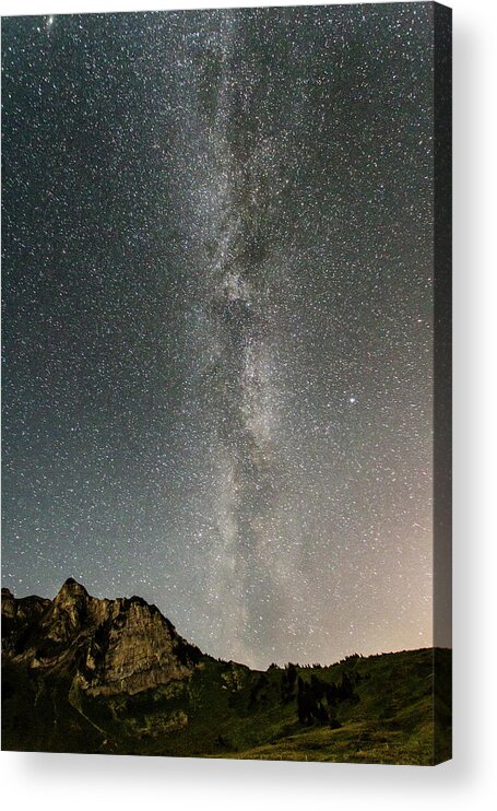 Tranquility Acrylic Print featuring the photograph Milky Way Over Some Mountain by Chris Immler